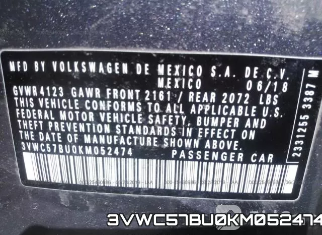 3VWC57BU0KM052474 фото 10
