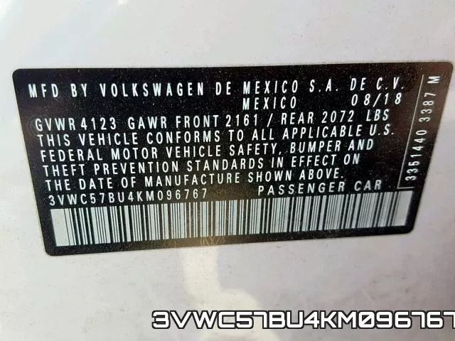 3VWC57BU4KM096767 фото 2