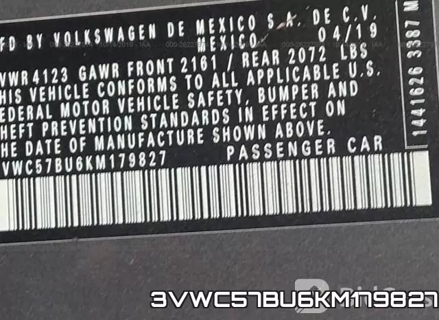 3VWC57BU6KM179827 фото 10