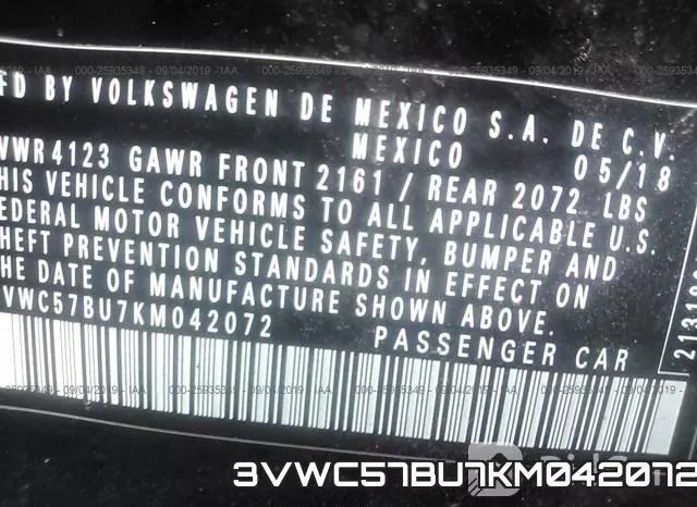 3VWC57BU7KM042072 фото 10