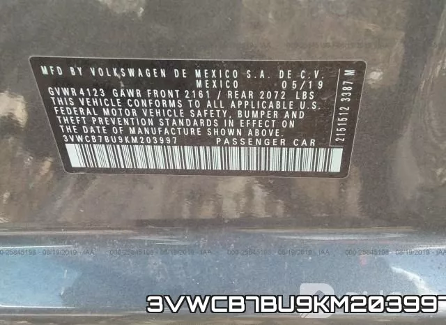 3VWCB7BU9KM203997 фото 10