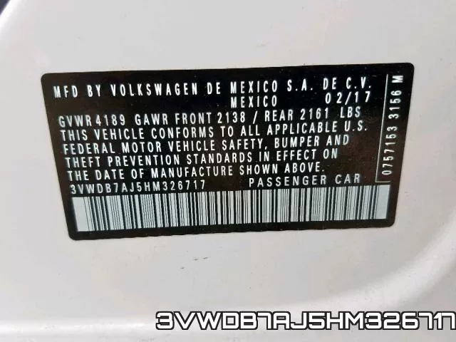 3VWDB7AJ5HM326717 фото 2