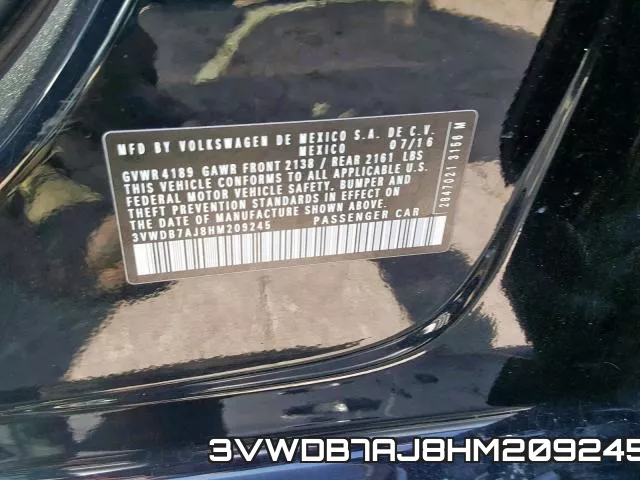 3VWDB7AJ8HM209245 фото 2