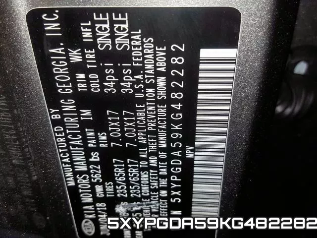 5XYPGDA59KG482282 фото 2