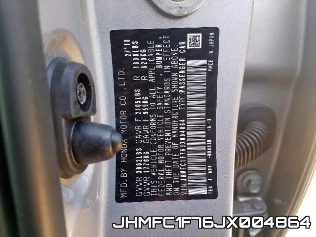 JHMFC1F76JX004864 фото 2