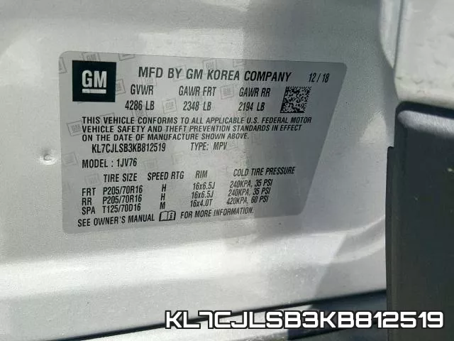 KL7CJLSB3KB812519 фото 2