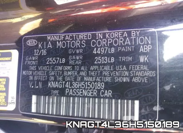KNAGT4L36H5150189 фото 10