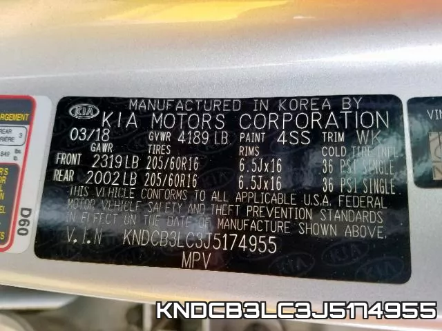 KNDCB3LC3J5174955 фото 2