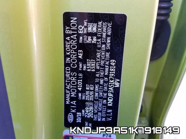 KNDJP3A51K7918149 фото 2