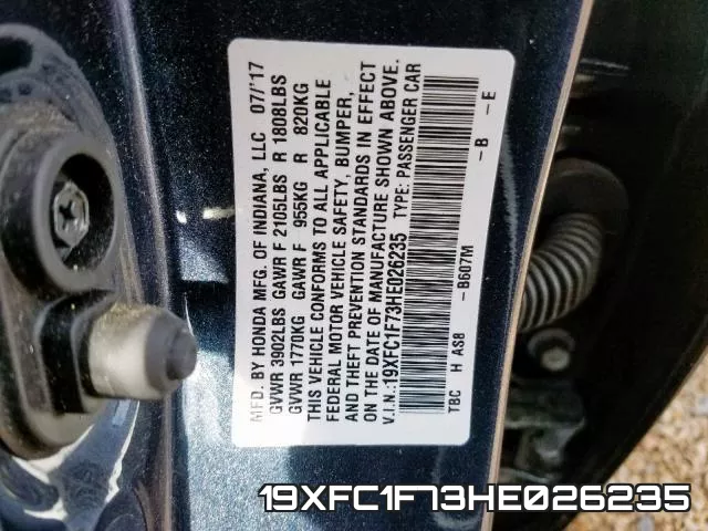 19XFC1F73HE026235 фото 2