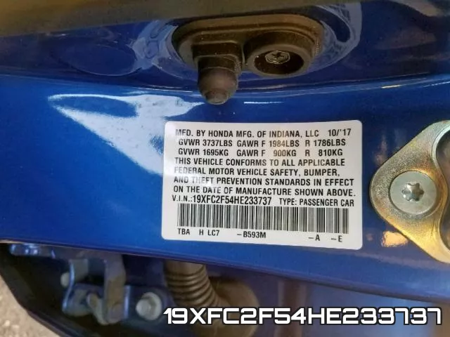 19XFC2F54HE233737 фото 2