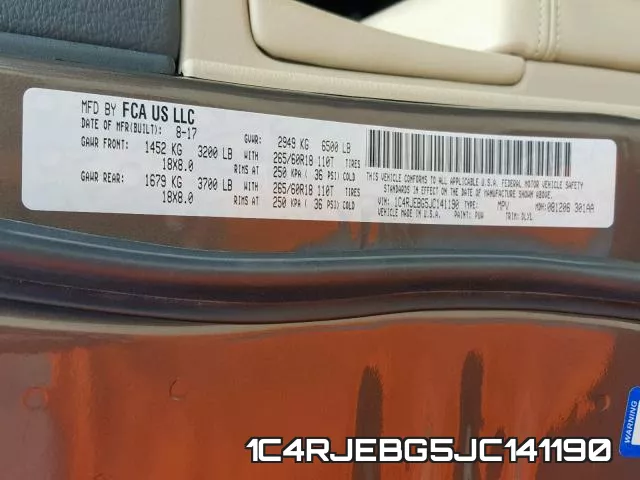 1C4RJEBG5JC141190 фото 2