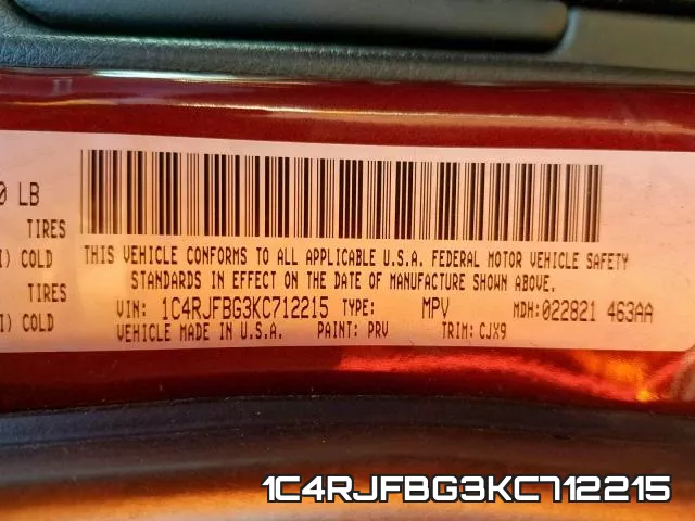 1C4RJFBG3KC712215 фото 2