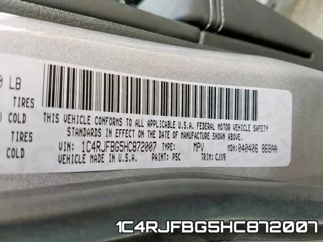 1C4RJFBG5HC872007 фото 2