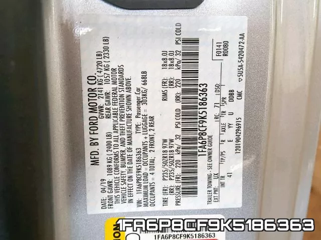 1FA6P8CF9K5186363 фото 2