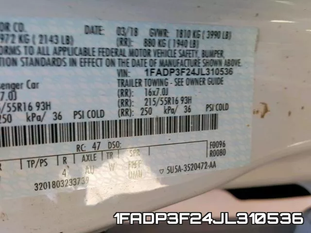 1FADP3F24JL310536 фото 2