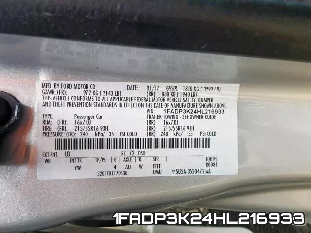1FADP3K24HL216933 фото 2