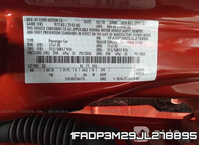 1FADP3M29JL278895 фото 10