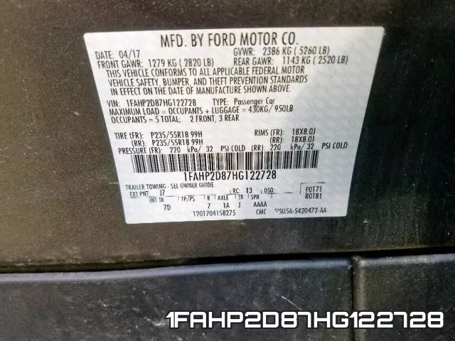 1FAHP2D87HG122728 фото 2