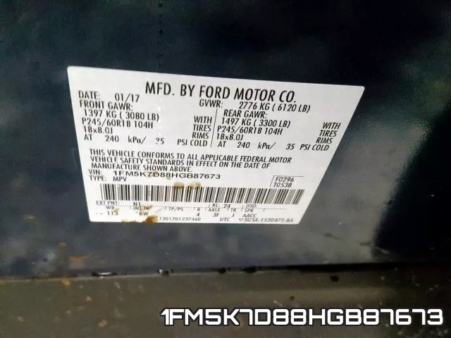 1FM5K7D88HGB87673 фото 2