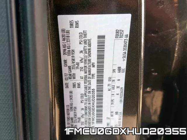 1FMCU0GDXHUD20355 фото 2