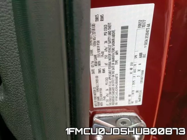 1FMCU0JD5HUB00873 фото 2