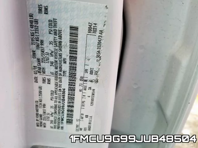 1FMCU9G99JUB48504 фото 2