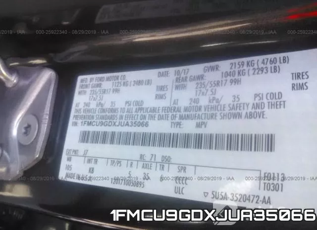 1FMCU9GDXJUA35066 фото 10