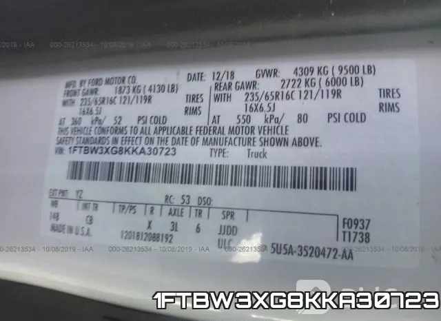1FTBW3XG8KKA30723 фото 10