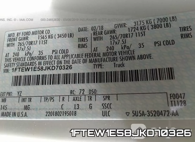 1FTEW1E58JKD70326 фото 10