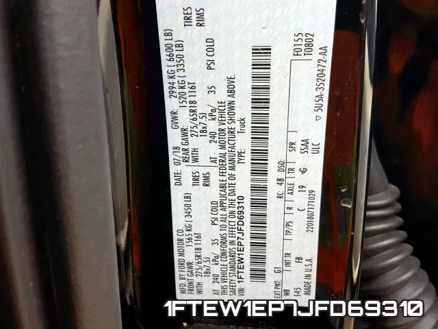 1FTEW1EP7JFD69310 фото 2
