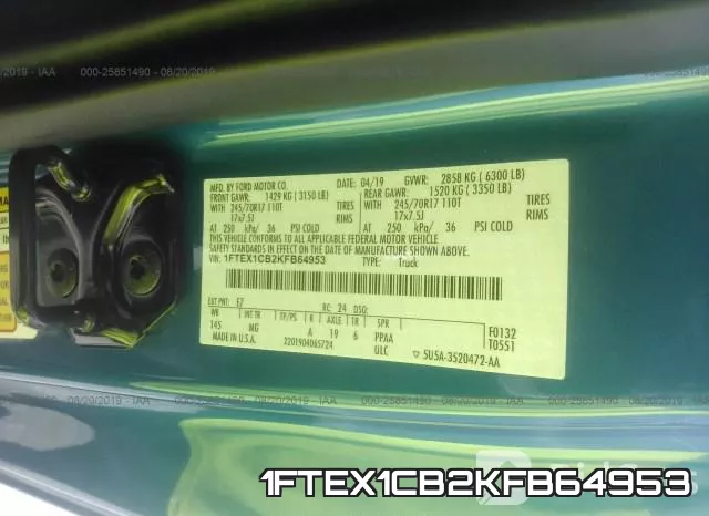 1FTEX1CB2KFB64953 фото 10