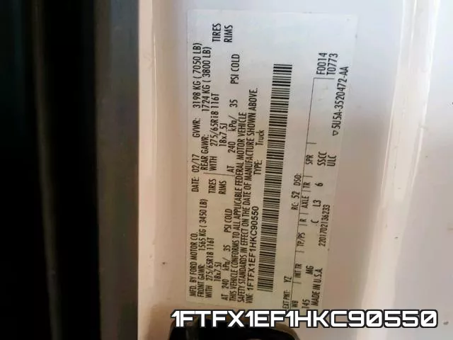 1FTFX1EF1HKC90550 фото 2
