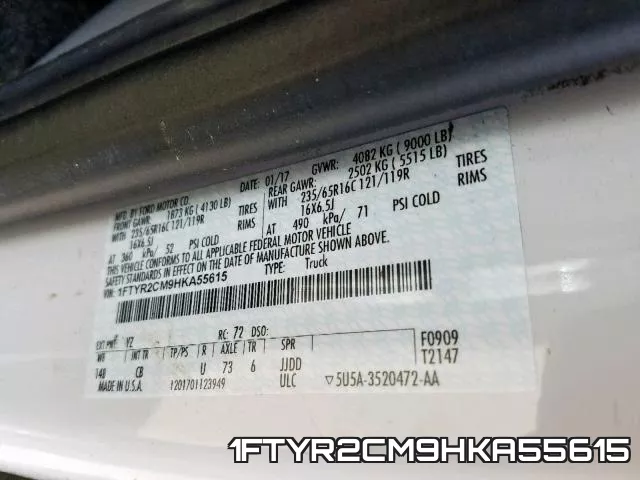 1FTYR2CM9HKA55615 фото 2
