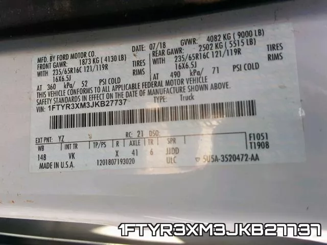 1FTYR3XM3JKB27737 фото 2