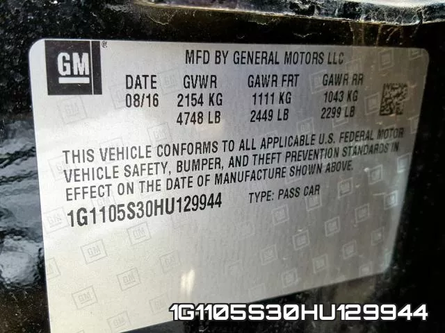 1G1105S30HU129944 фото 2