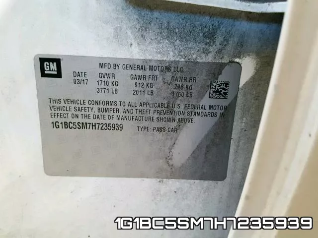 1G1BC5SM7H7235939 фото 2