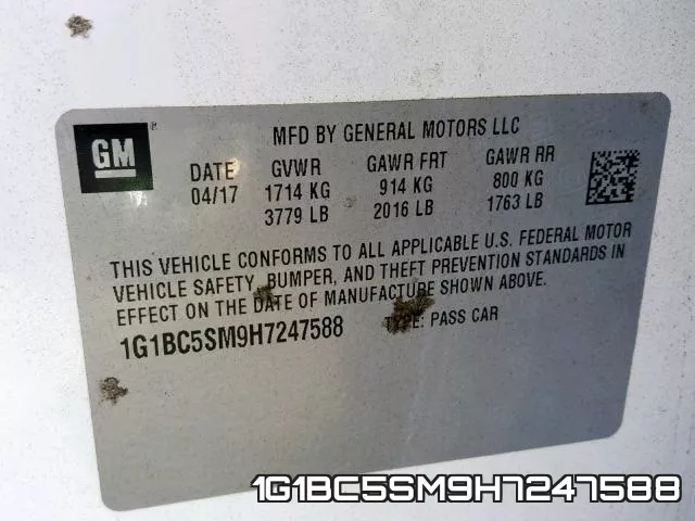 1G1BC5SM9H7247588 фото 2