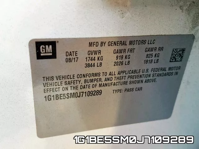 1G1BE5SM0J7109289 фото 2