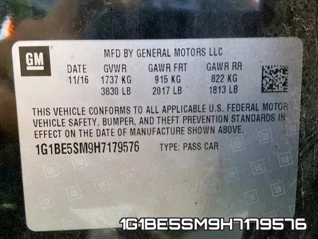 1G1BE5SM9H7179576 фото 2