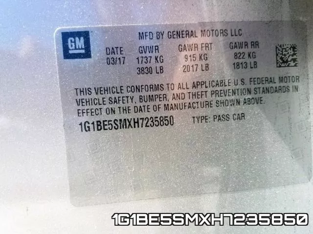 1G1BE5SMXH7235850 фото 2