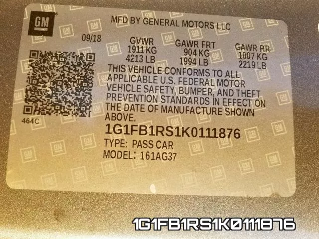 1G1FB1RS1K0111876 фото 2