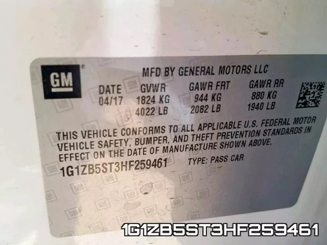 1G1ZB5ST3HF259461 фото 2