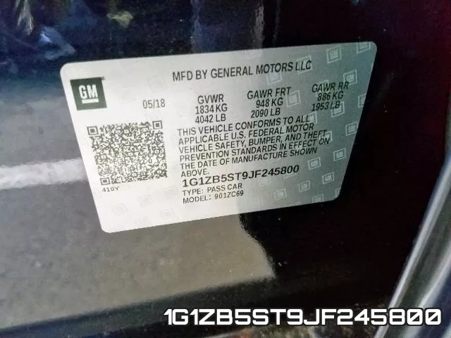 1G1ZB5ST9JF245800 фото 2