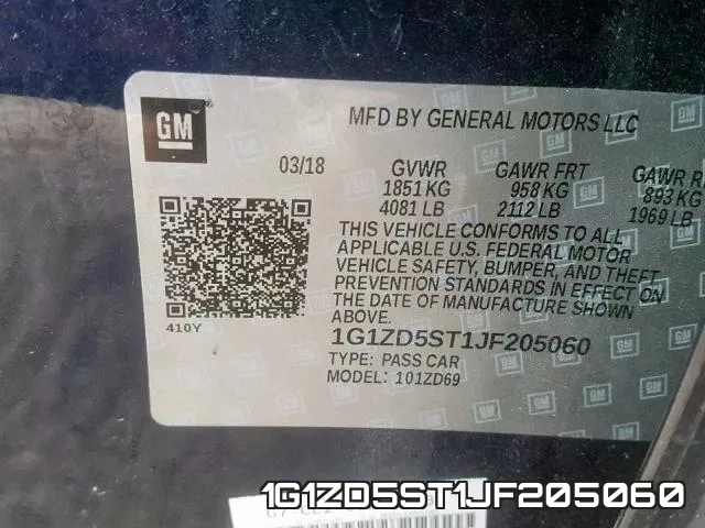 1G1ZD5ST1JF205060 фото 2
