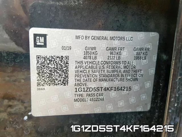 1G1ZD5ST4KF164215 фото 2
