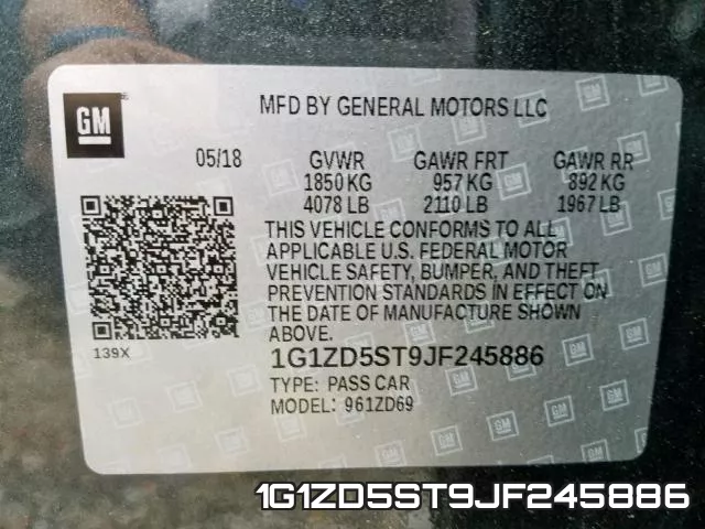 1G1ZD5ST9JF245886 фото 2