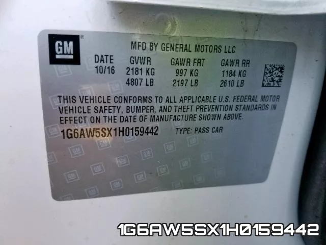 1G6AW5SX1H0159442 фото 2
