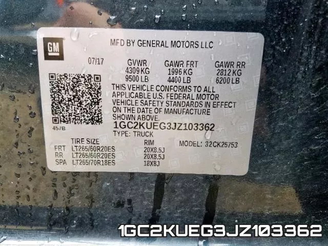 1GC2KUEG3JZ103362 фото 2
