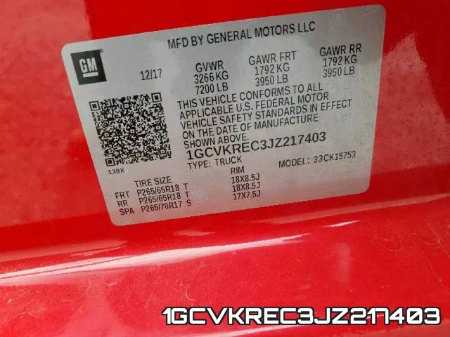 1GCVKREC3JZ217403 фото 2